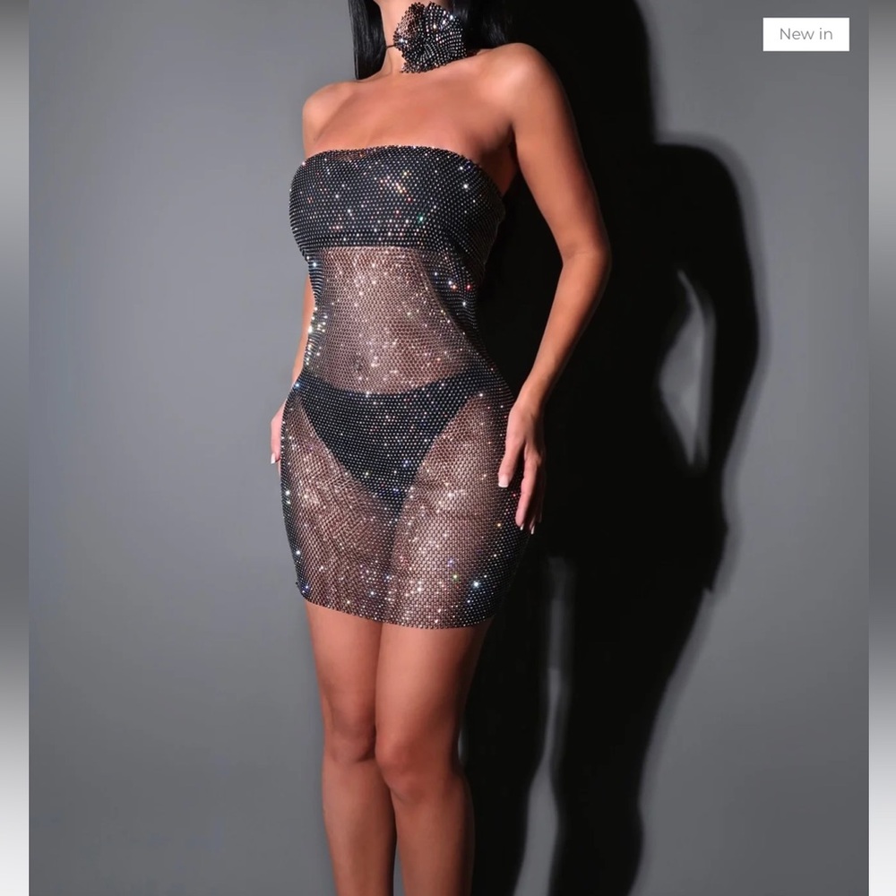 Black diamanté dress